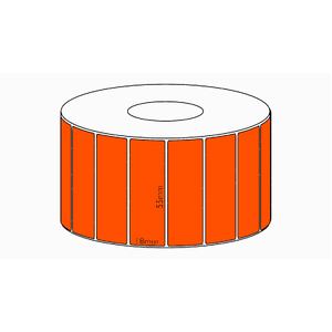 55x18mm Orange Direct Thermal Permanent Label, 2400 per roll, 38mm core