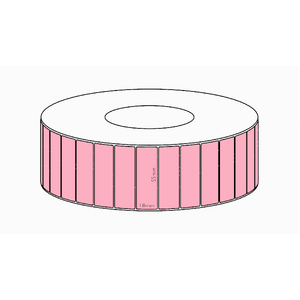 55x18mm Pink Direct Thermal Permanent Label, 7150 per roll, 76mm core
