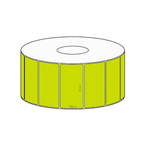 55x28mm Green Direct Thermal Permanent Label, 1600 per roll, 38mm core