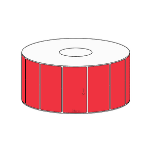 55x28mm Red Direct Thermal Permanent Label, 1600 per roll, 38mm core