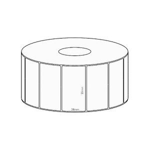 55x28mm Transfer Permanent Label, 4850 per roll, 76mm core