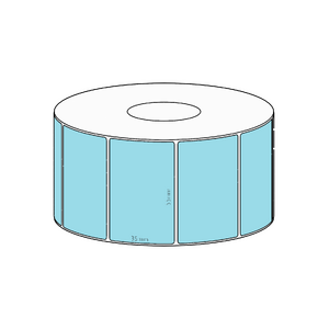 55x35mm Blue Direct Thermal Permanent Label, 1300 per roll, 38mm core