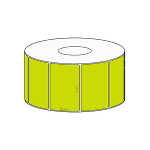 55x35mm Green Direct Thermal Permanent Label, 1300 per roll, 38mm core