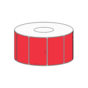 55x35mm Red Direct Thermal Permanent Label, 1300 per roll, 38mm core