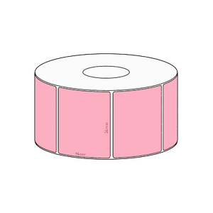56x46mm Pink Direct Thermal Permanent Label, 1000 per roll, 38mm core