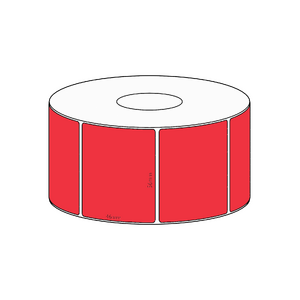 56x46mm Red Direct Thermal Permanent Label, 1000 per roll, 38mm core