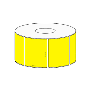 56x46mm Yellow Direct Thermal Permanent Label, 1000 per roll, 38mm core