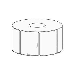 56x46mm Direct Thermal Permanent Label, 1000 per roll, 38mm core