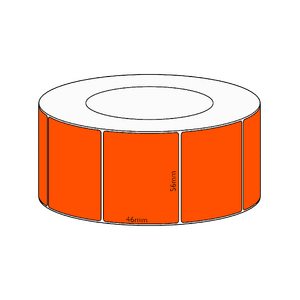 56x46mm Orange Direct Thermal Permanent Label, 3050 per roll, 76mm core
