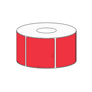 58x58mm Red Direct Thermal Permanent Label, 800 per roll, 38mm core