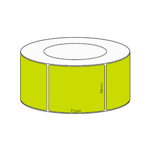 58x58mm Green Direct Thermal Permanent Label, 2450 per roll, 76mm core