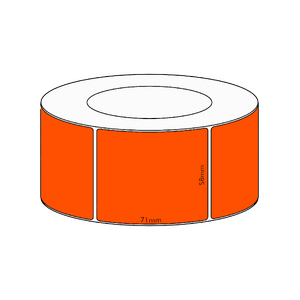 58x58mm Orange Direct Thermal Permanent Label, 2450 per roll, 76mm core