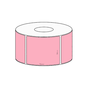 58x71mm Pink Direct Thermal Permanent Label, 2050 per roll, 76mm core