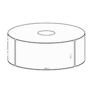 60x148mm Direct Thermal Permanent Label, 1000 per roll, 76mm core