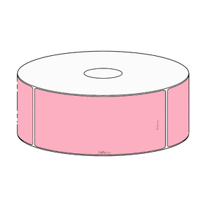 60x148mm Pink Direct Thermal Permanent Label, 350 per roll, 38mm core