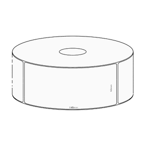 60x148mm Direct Thermal Permanent Label, 350 per roll, 38mm core