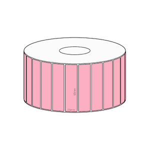 60x15mm Pink Direct Thermal Permanent Label, 2800 per roll, 38mm core