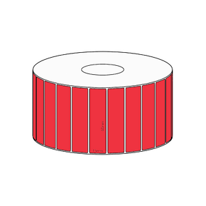 60x15mm Red Direct Thermal Permanent Label, 2800 per roll, 38mm core