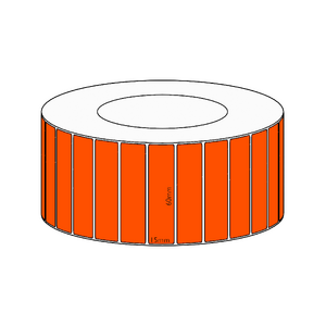 60x15mm Orange Direct Thermal Permanent Label, 8350 per roll, 76mm core