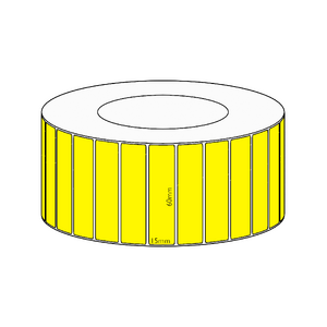 60x15mm Yellow Direct Thermal Permanent Label, 8350 per roll, 76mm core