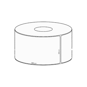 60x188mm Direct Thermal Permanent Label, 800 per roll, 76mm core