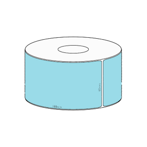 60x188mm Blue Direct Thermal Permanent Label, 250 per roll, 38mm core