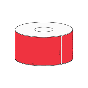60x188mm Red Direct Thermal Permanent Label, 250 per roll, 38mm core