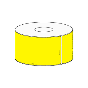 60x188mm Yellow Direct Thermal Permanent Label, 250 per roll, 38mm core