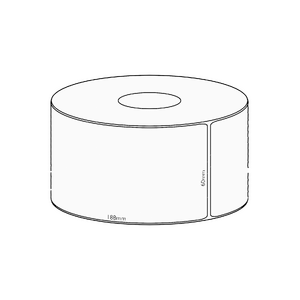 60x188mm Direct Thermal Permanent Label, 250 per roll, 38mm core