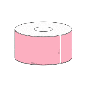 60x188mm Pink Direct Thermal Permanent Label, 800 per roll, 76mm core