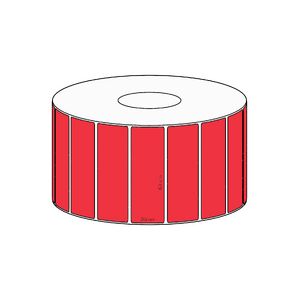 60x20mm Red Direct Thermal Permanent Label, 2150 per roll, 38mm core