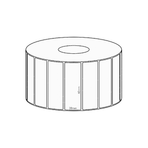 60x20mm Transfer Permanent Label, 6500 per roll, 76mm core