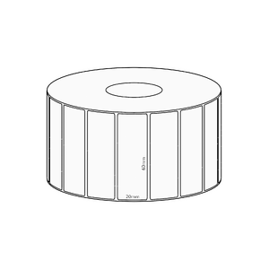 60x20mm Transfer Permanent Label, 2150 per roll, 38mm core