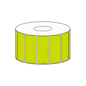 60x25mm Green Direct Thermal Permanent Label, 1800 per roll, 38mm core