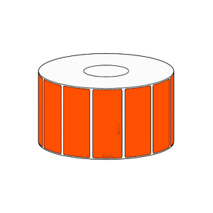 60x25mm Orange Direct Thermal Permanent Label, 1800 per roll, 38mm core