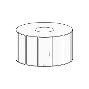 60x25mm Direct Thermal Permanent Label, 1800 per roll, 38mm core