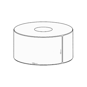 60x290mm Direct Thermal Permanent Label, 500 per roll, 76mm core