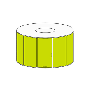 60x30mm Green Direct Thermal Permanent Label, 1500 per roll, 38mm core
