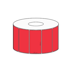 60x30mm Red Direct Thermal Permanent Label, 1500 per roll, 38mm core