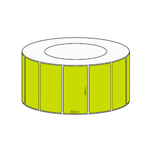60x30mm Green Direct Thermal Permanent Label, 4550 per roll, 76mm core