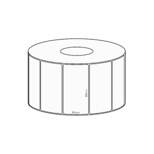 60x30mm Transfer Permanent Label, 4550 per roll, 76mm core