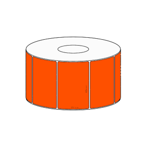 60x39mm Orange Direct Thermal Permanent Label, 1200 per roll, 38mm core