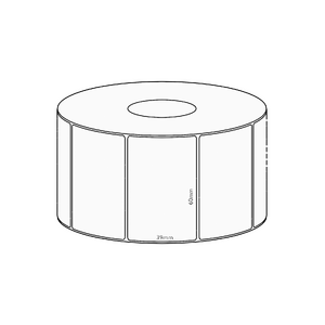 60x39mm Direct Thermal Permanent Label, 1200 per roll, 38mm core