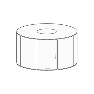 60x39mm Transfer Permanent Label, 3550 per roll, 76mm core