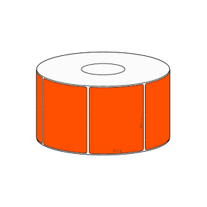60x50mm Orange Direct Thermal Permanent Label, 950 per roll, 38mm core