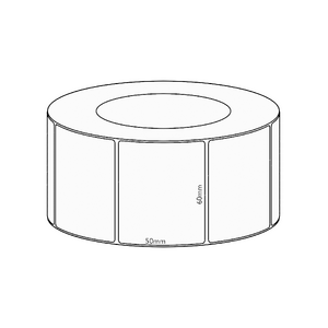 60x50mm Direct Thermal Permanent Label, 2850 per roll, 76mm core