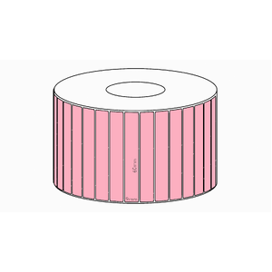 60x9mm Pink Direct Thermal Permanent Label, 4150 per roll, 38mm core