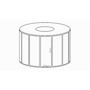 65x22.5mm Direct Thermal Permanent Label, 1950 per roll, 38mm core