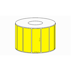 65x22.5mm Yellow Direct Thermal Permanent Label, 5900 per roll, 76mm core