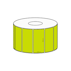 65x30mm Green Direct Thermal Permanent Label, 1500 per roll, 38mm core